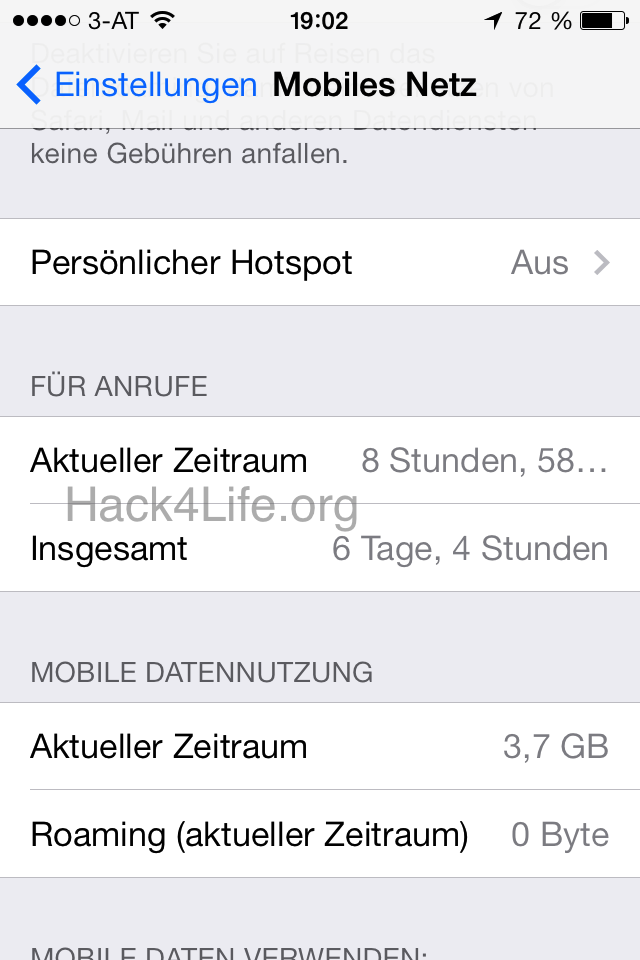 Datenverbrauch anzeigen - iOS 7 Entschlüsselt - iPhone - iPad - Anleitung - Tipp - Trick - Benutzung - Mobiles Netz - verschwunden - Funktion - Hack4Life