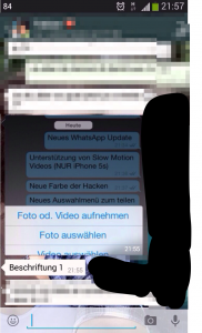 Beschriftungen in WhatsApp, Android Problem