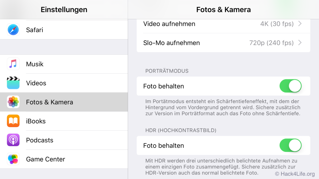 iPhone 7 Plus, iOS 10.1, Porträtmodus, Optionen, Speicher optimieren, Foto behalten, Hack4Life, Fabian Geissler, Tipp, Trick, Anleitung, So funktionierts