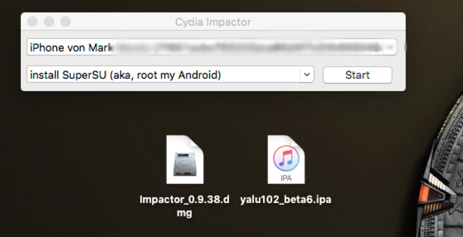 Yalu mittels Cydia Impactor installieren, Fabian Geissler, Hack4Life, Yalu, Jailbreak, iOS 10.2, beta 6, Yalu102