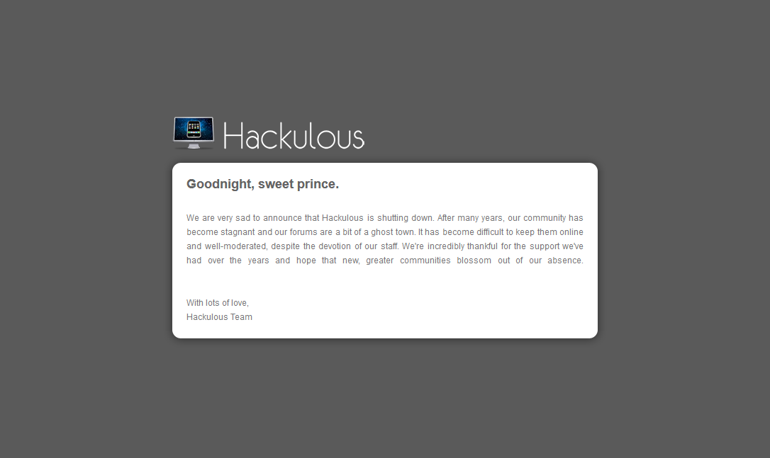 Hackulo.us ist nun Offline