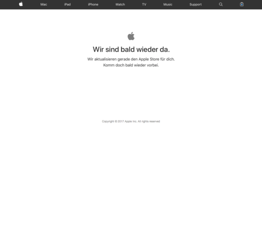 Apple Store Offline vor WWDC17