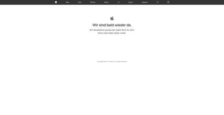 Apple Store ist offline – heute kommen neue Produkte!