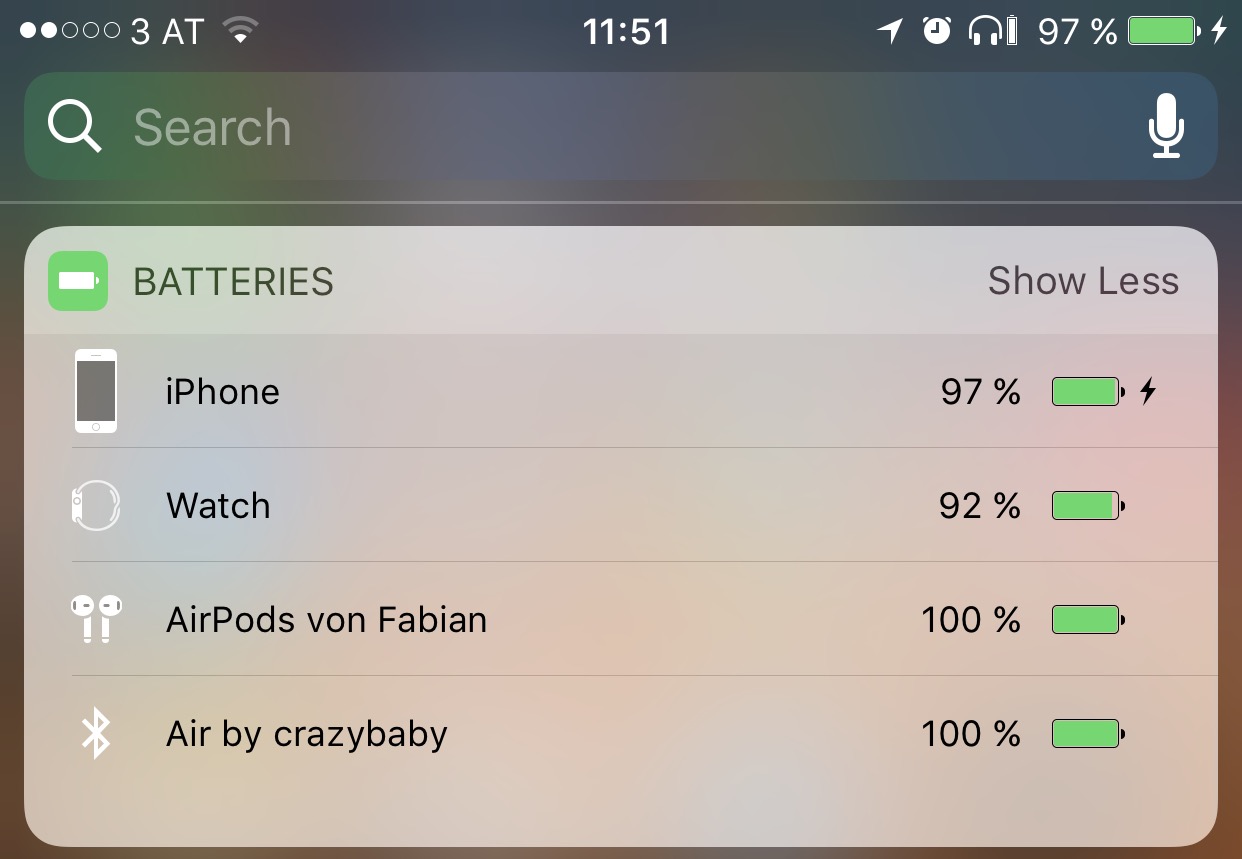 Batterie Widget, iOS 10, iOS 11, Notificationcenter, Hack4Life, Fabian Geissler
