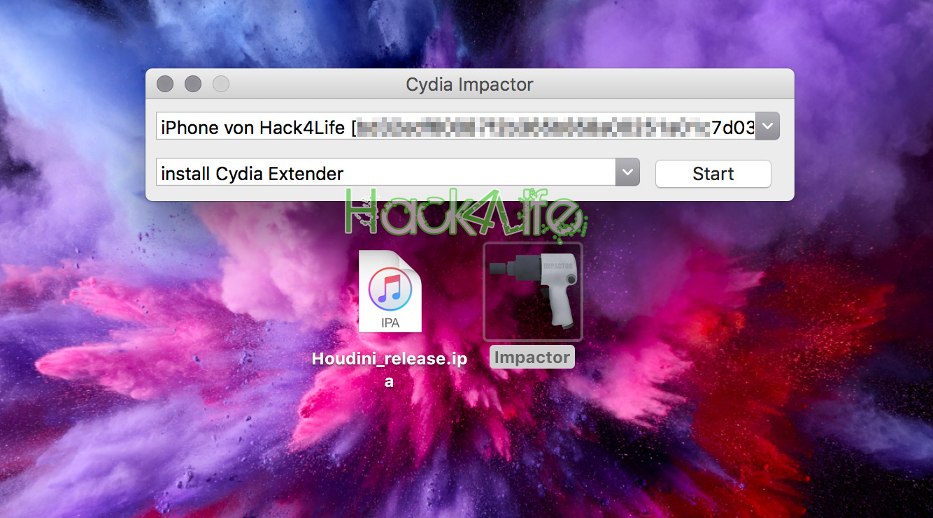 Cydia Impactor starten, Houdini Jailbreak, Anleitung, Hack4Life, Fabian Geissler