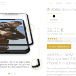 GLAZ Displayschutz, Webseite, Screenshot, iPhone X, Fabian Geissler, Hack4Life