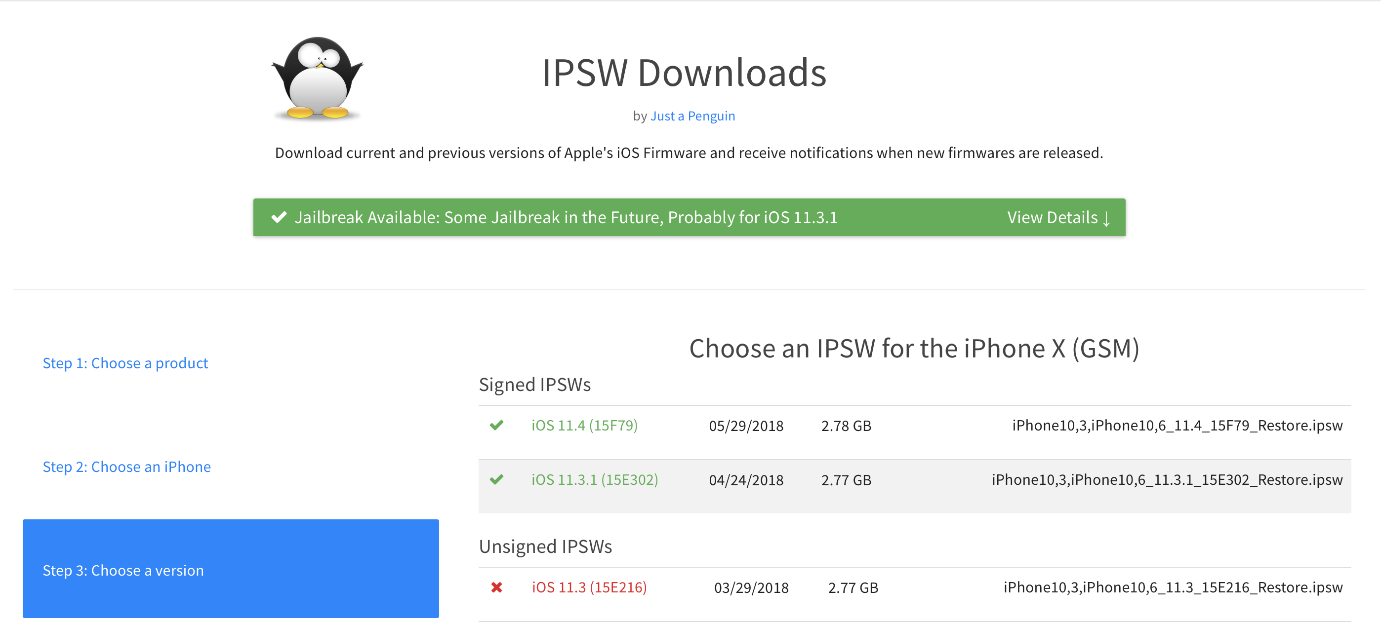 iOS 11.3.1 Download über ipsw.me, Hack4Life Anleitung, Fabian Geissler