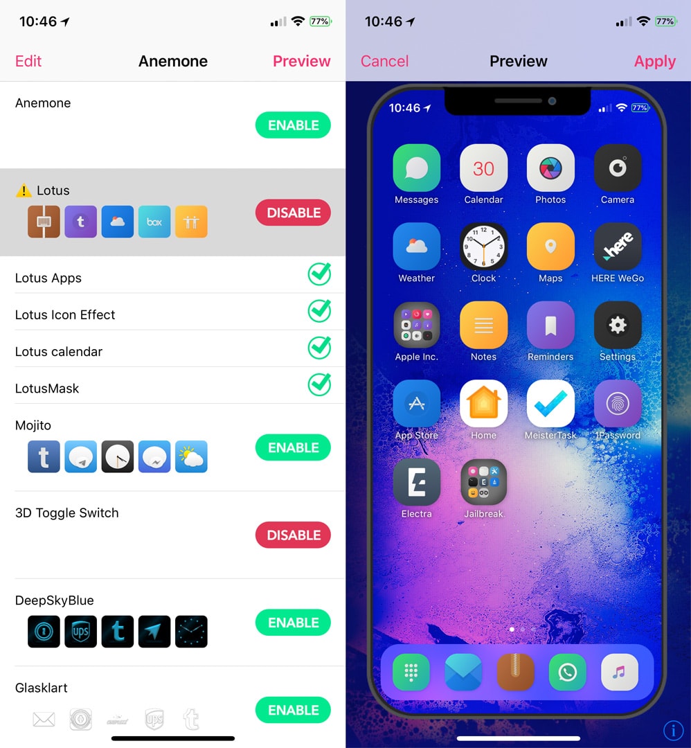 Anemone User Interface, Cydia, Tweak, Hack4Life, Fabian Geissler, Review, seriös, Download, gratis, Anemone 3.0, .deb, hack, gratis