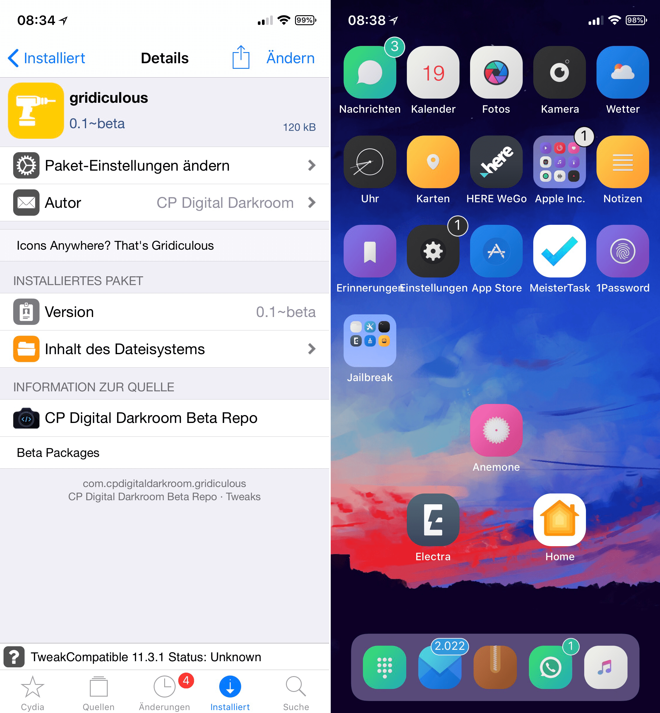 Place apps anywhere on the homescreen , gridicolous, anchor alternative, free, kostenlos, top, cydia, tweak, hack, Hack4Life, Fabian Geissler, seriös, kompetent