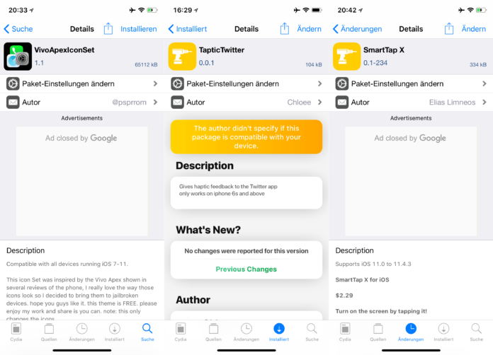 AnemationLESS, SmartTap X, TapticTwitter, VivoApexIconSet, WARemoveCameraTabBar, Top Cydia tweaks, Issue 19, Sileo, Download, .deb, free, Hack4Life, Fabian Geissler