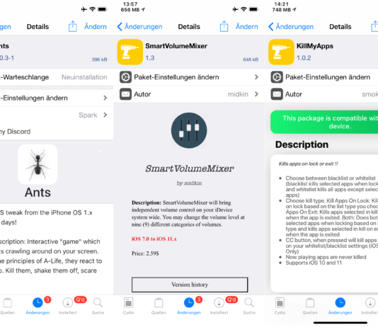 Ants, iOS Mojave, KillMyApps, Minimal iOS11, SmartVolumeMixer - Top Cydia Tweaks Ausgabe 23, free, .deb, download, Cydia, Sileo, iOS 11, iOS 12, Hack4Life, Fabian Geissler, Review, Help, Support, kostenlos
