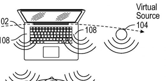 Patent von Apple für virtuelle Lautsprecher / Bild: USPTO, Hack4life, Fabian Geissler, Patentantrag, Apple, Macbook, AR im Macbook