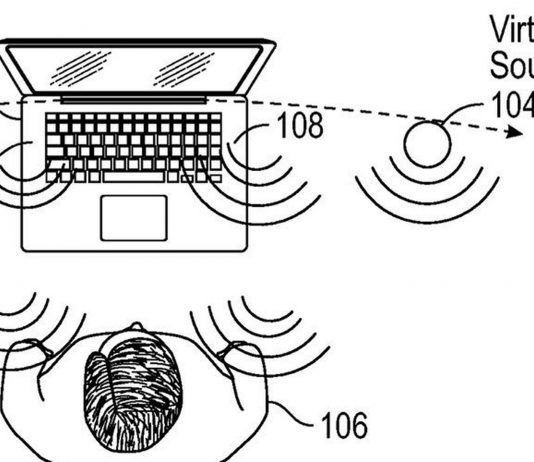 Patent von Apple für virtuelle Lautsprecher / Bild: USPTO, Hack4life, Fabian Geissler, Patentantrag, Apple, Macbook, AR im Macbook