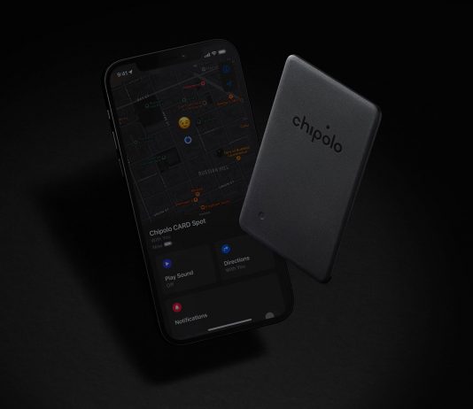 Chipolo Card spot auf der CES 2022 mit Apples "Wo Ist?" Netzwerk Unterstützung